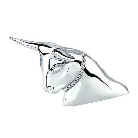 Hood Ornament Long Horn Bull Chrome 2 Stud Chrome 8 11/16" UP#72034