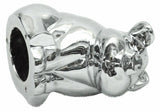 UP Hood Ornament Sitting Pig Chrome with Base Pad & 3 Studs 4 1/2" Tall #72046