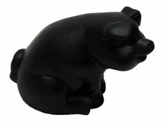 UP Hood Ornament Sitting Pig Matte Black w/ Base Pad 3 Studs 4 1/2" Tall #72047