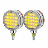 LED Turn Signal Lights Round 4" Sequential Clear Lens 21 Amber/Red Led GG#74705