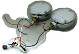 LED Turn Signal Lights Round 4" Sequential Clear Lens 21 Amber/Red Led GG#74705