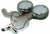 LED Turn Signal Lights Round 4" Sequential Clear Lens 21 Amber/Red Led GG#74705