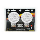 2-Turn Signal Led Lights 3” Pearl Clear 2 Face Amber/Red 14 LEDs 1 Stud GG#75195