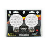 2-Turn Signal Led Lights 3” Pearl Clear 2 Face Amber/Red 14 LEDs 1 Stud GG#75195