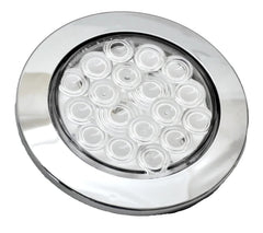 LED Light 4" Clear Lens 18 Red Led Stop Tail w/Twist & Lock Bezel GG#75873 Each