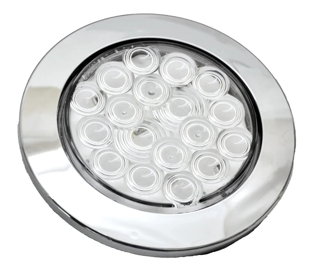 LED Light 4" Clear Lens 18 Red Led Stop Tail w/Twist & Lock Bezel GG#75873 Each