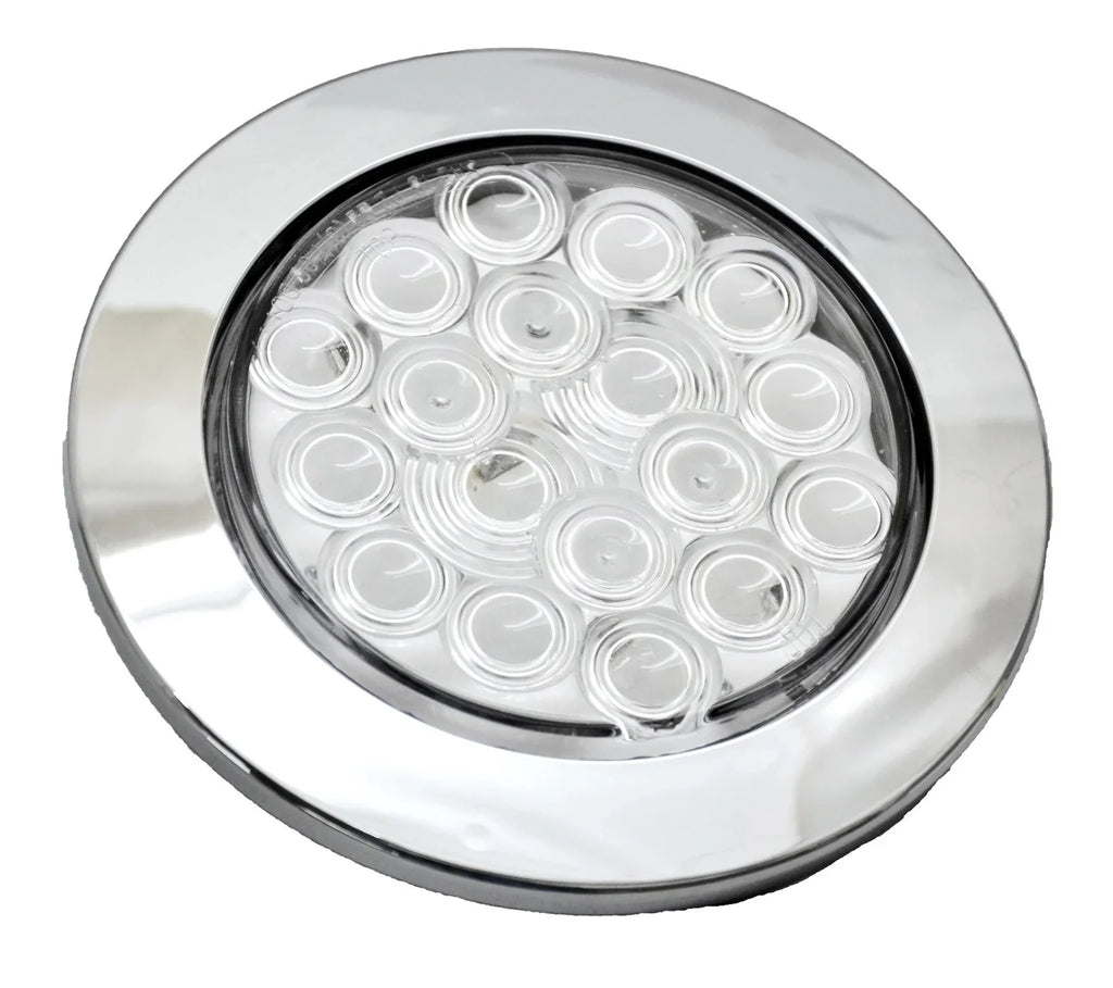 LED Light 4" Clear Lens 18 Red Led Stop Tail w/Twist & Lock Bezel GG#75873 Each