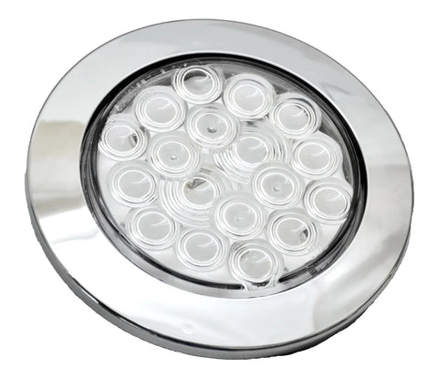 LED Light 4" Clear Lens 18 Red Led Stop Tail w/Twist & Lock Bezel GG#75873 Each