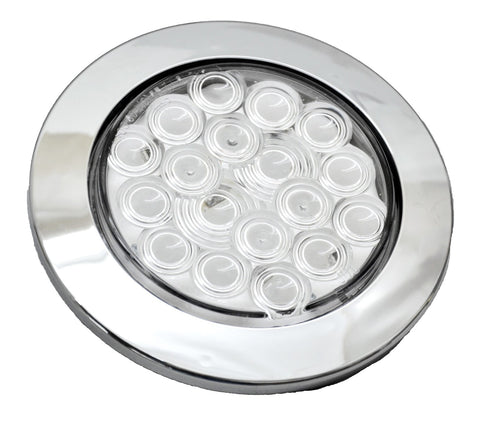 LED Light 4" Clear Lens 18 Red Led Stop Tail w/Twist & Lock Bezel GG#75873 Each
