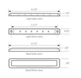 LED Light Bar Ultra Thin Amber 6 LEDs Amber Lens w/Bezel 6-1/4" GG#76040 Pair