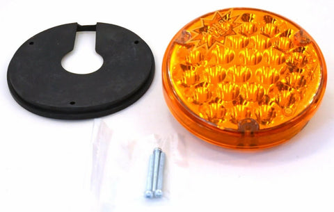 24 Amber Led Light 4â€ Pearl Amber Lens for Back of Cab 1156 Bulb Socket GG#761
