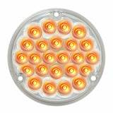 LED Light 4" Pearl Clear Lens 24 Amber LEDs 1156 Socket Back of Cab GG76151 Each