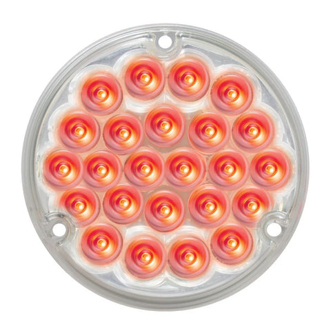 Back of Cab Led Light Pearl Clear Lens 24 Red LEDs 1156 Socket 4” GG#76153