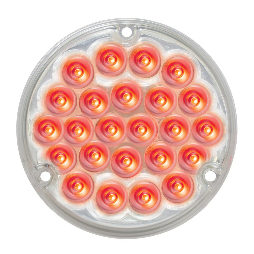 Back of Cab Led Light Pearl Clear Lens 24 Red LEDs 1156 Socket 4” GG#76153