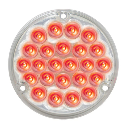 Back of Cab Led Light Pearl Clear Lens 24 Red LEDs 1156 Socket 4” GG#76153