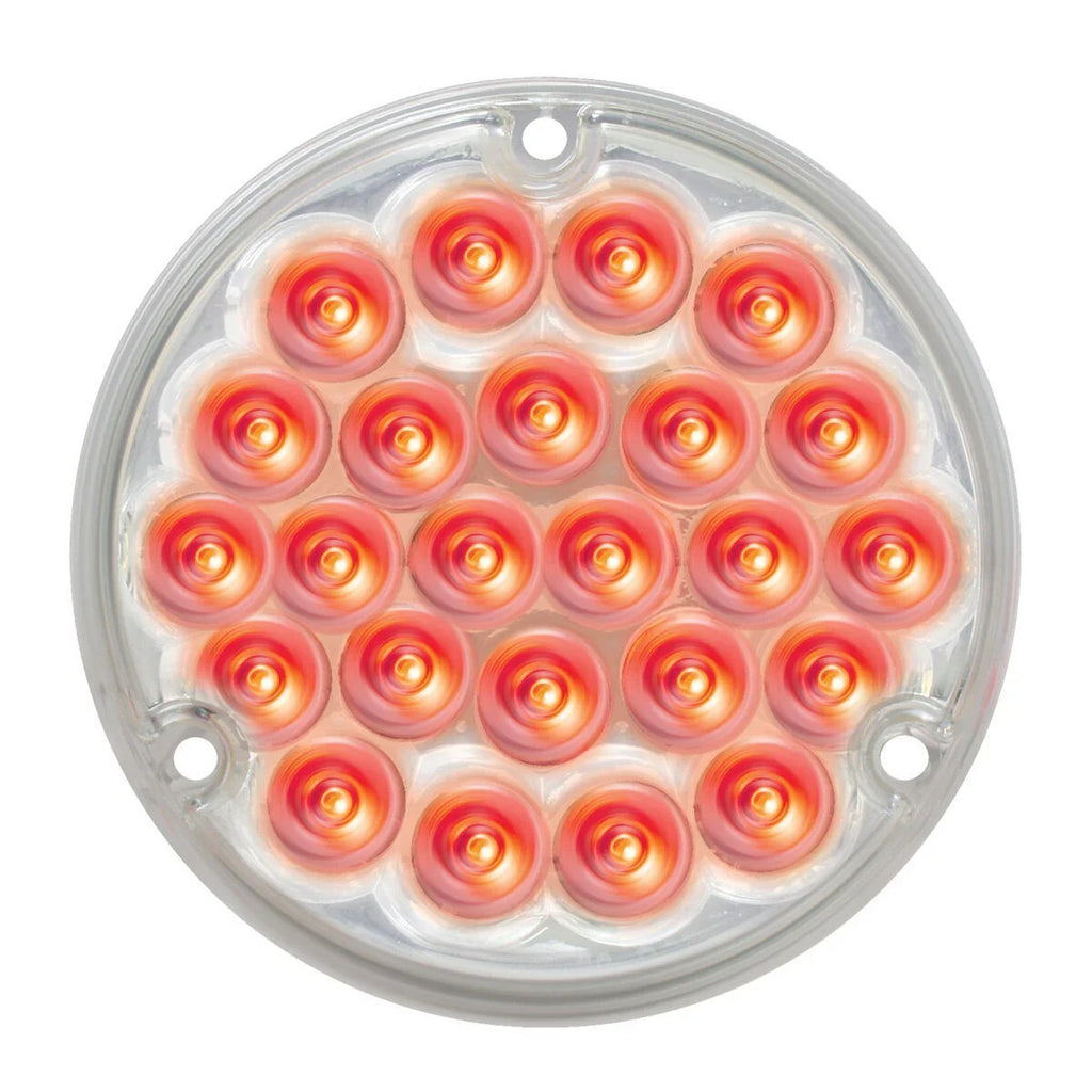 Back of Cab Led Light Pearl Clear Lens 24 Red LEDs 1156 Socket 4” GG#76153