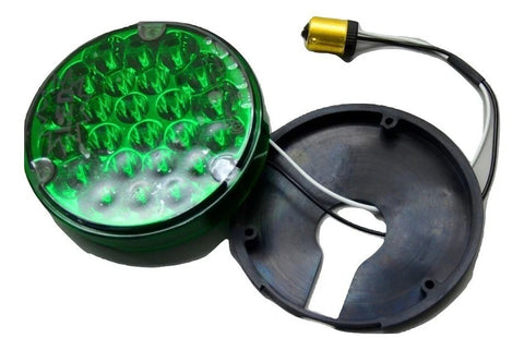 LED light 4" Pearl Green lens 24 Green LEDs 1156 Socket Back of Cab GG76156 Each
