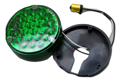 LED light 4" Pearl Green lens 24 Green LEDs 1156 Socket Back of Cab GG76156 Each