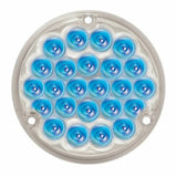 LED Light 4" Pearl Clear Lens 24 Blue LEDs 1156 Socket Back of Cab #76157 Each