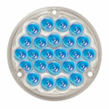 LED Light 4" Pearl Clear Lens 24 Blue LEDs 1156 Socket Back of Cab #76157 Each