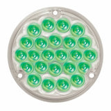 LED Light 4" Pearl Clear Lens 24 Green LEDs 1156 Socket Back of Cab #76158 Each