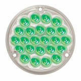LED Light 4" Pearl Clear Lens 24 Green LEDs 1156 Socket Back of Cab #76158 Each