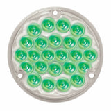 LED Light 4" Pearl Clear Lens 24 Green LEDs 1156 Socket Back of Cab #76158 Each
