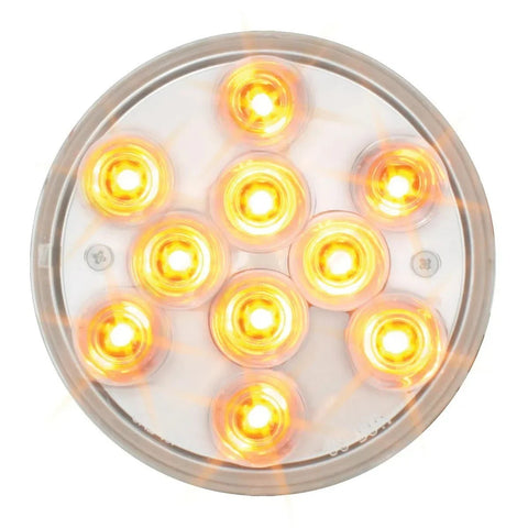 4" Mega 10 Plus Amber Park/Turn/Clearance LED Light Clear Lens W/ Plug GG#76841