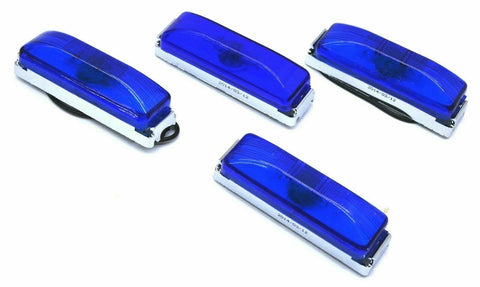 Incandescent Light w/Blue Lens 2 Bulb Marker w/Base HTS#7703B-4436 Set of 4