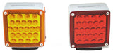 2-Square 24 Led Turn Signal Lights Pearl Amber/Red Lens 1 or 2 Studs #GG77615