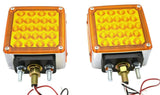2-Square 24 Led Turn Signal Lights Pearl Amber/Red Lens 1 or 2 Studs #GG77615