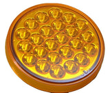 GG LED Light 4" Pearl Amber Lens 24 LEDs Park Turn Clearance Plastic #78270 Each