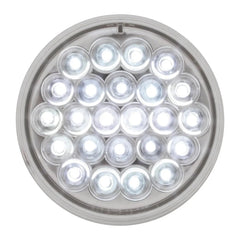 24 LED Back Up Light 4" Pearl White with Clear Lens 3 Prong GG#78272 Each