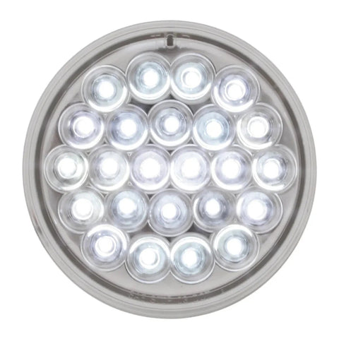 24 LED Back Up Light 4" Pearl White with Clear Lens 3 Prong GG#78272 Each