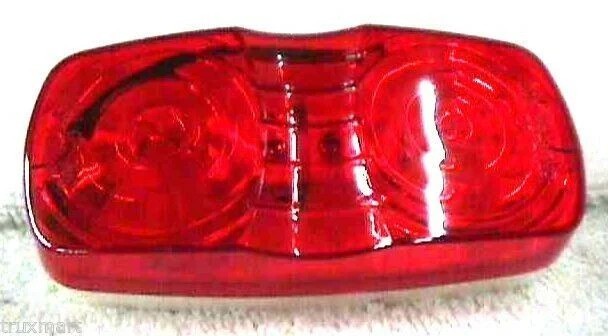 Fits Kenworth Red Marker Light Lens Pair Double Bubble Tiger Eye 4x2 GG#80213