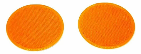 GG Reflectors Round Amber Acrylic Stick on Tape Mount 3 1/8" #80811 Pair