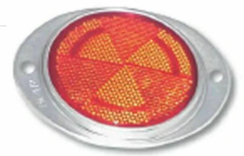 GG Oval Acrylic Reflectors W/ Aluminum Rim Red 2 Hole 3" #80816 Pair