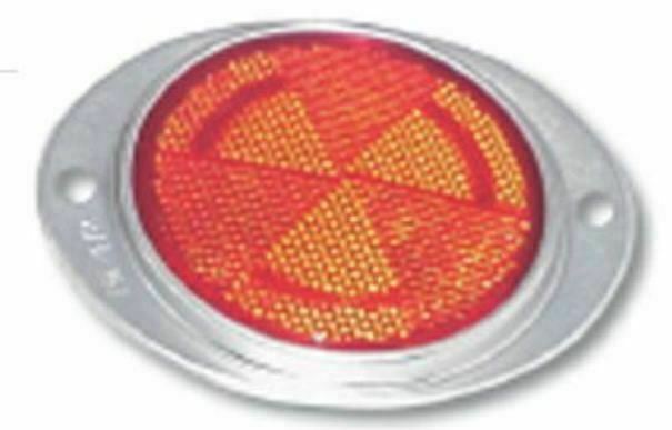 GG Oval Acrylic Reflectors W/ Aluminum Rim Red 2 Hole 3" #80816 Pair