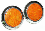 Round Reflectors 2-1/8" O.D. Amber Acrylic Lens w/Bezel Stick-On GG#80831-Pair