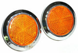 Round Reflectors 2-1/8" O.D. Amber Acrylic Lens w/Bezel Stick-On GG#80831-Pair