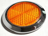 Round Reflectors 2-1/8" O.D. Amber Acrylic Lens w/Bezel Stick-On GG#80831-Pair