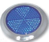 Blue Round Reflectors Acrylic Lens Chrome Bezel 2-1/8" Stick-On GG#80832-Pair