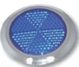 Blue Round Reflectors Acrylic Lens Chrome Bezel 2-1/8" Stick-On GG#80832-Pair