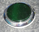 Stick-On Round Reflectors Chrome Trim Green Acrylic Lens 2-1/8" OD GG#80835-Pair