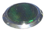 Stick-On Round Reflectors Chrome Trim Green Acrylic Lens 2-1/8" OD GG#80835-Pair