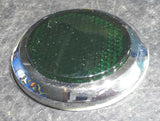 Stick-On Round Reflectors Chrome Trim Green Acrylic Lens 2-1/8" OD GG#80835-Pair