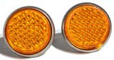 GG Reflectors Round Screw Type with Wing Nut & Spring Amber 5/8" #80841 Pair