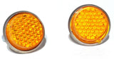 GG Reflectors Round Screw Type with Wing Nut & Spring Amber 5/8" #80841 Pair