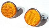 GG Reflectors Round Screw Type with Wing Nut & Spring Amber 5/8" #80841 Pair