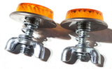 GG Reflectors Round Screw Type with Wing Nut & Spring Amber 5/8" #80841 Pair